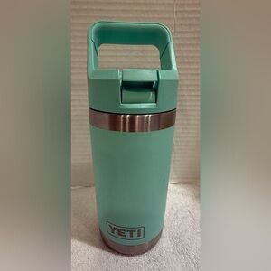 YETI Rambler Jr. Kids 12oz Water Bottle w/ Color-Matched Straw Cap Seafoam Green